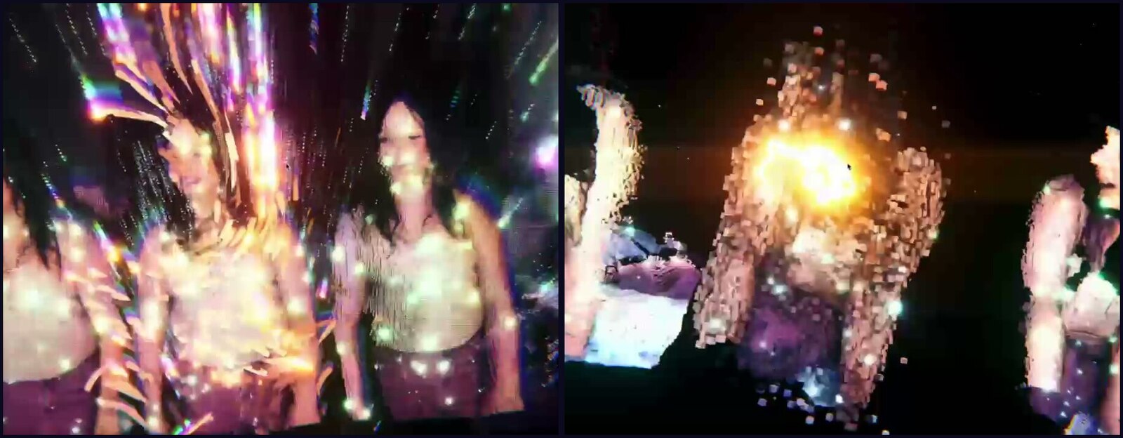Real-time volumetric performance capture with generative fire and sparkle VFX on live performers