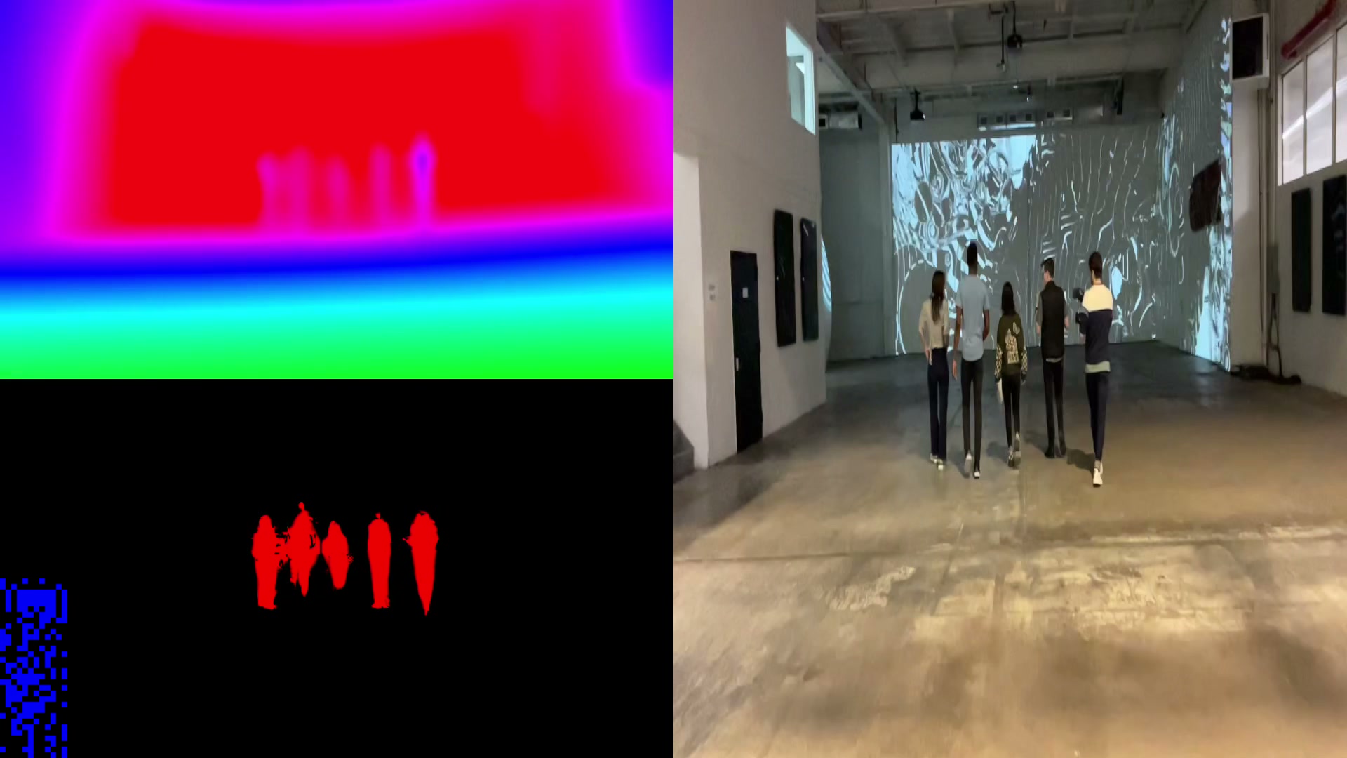 Metavido multi-channel encoding: depth, human stencil, and metadata alongside RGB